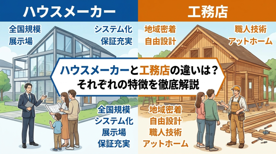 ハウスメーカーと工務店の違いは？それぞれの特徴を徹底解説