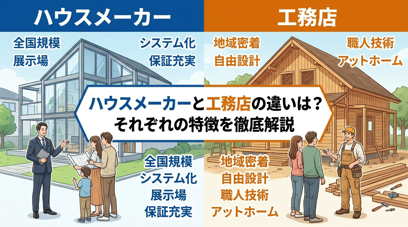 ハウスメーカーと工務店の違いは？それぞれの特徴を徹底解説