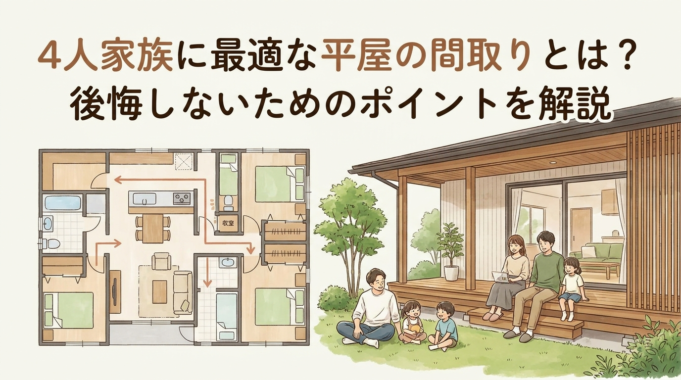 4人家族に最適な平屋の間取りとは？後悔しないためのポイントを解説