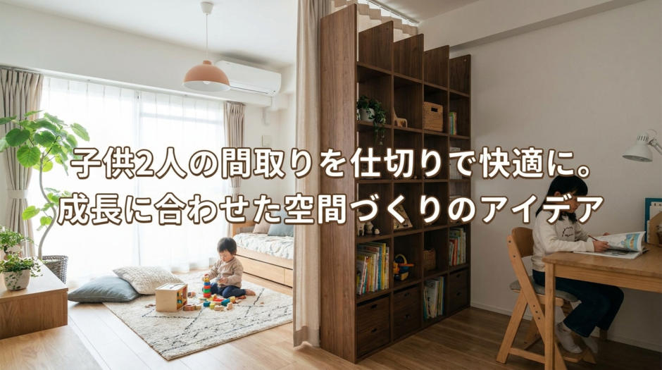 子供2人の間取りを仕切りで快適に。成長に合わせた空間づくりのアイデア
