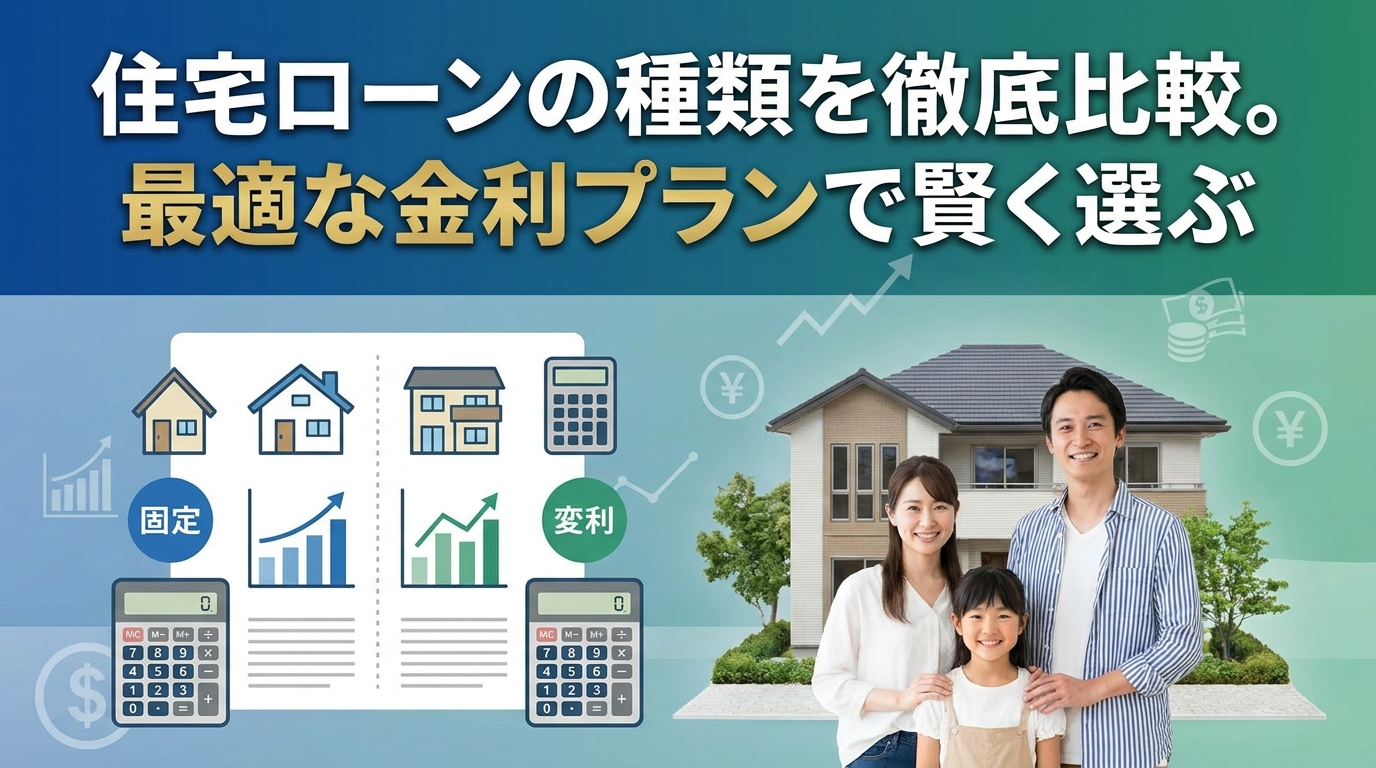 住宅ローンの種類を徹底比較。最適な金利プランで賢く選ぶ