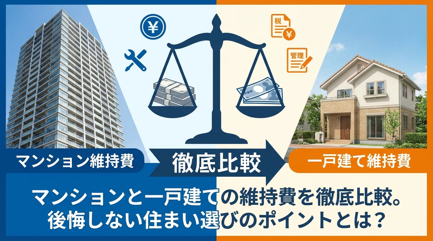 マンションと一戸建ての維持費を徹底比較。後悔しない住まい選びのポイントとは？