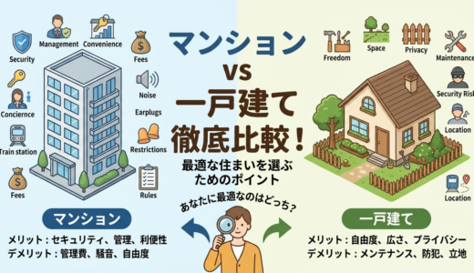 マンションと一戸建てのメリットとデメリットを徹底比較。最適な住まいを選ぶためのポイントを解説。