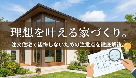 理想を叶える家づくり。注文住宅で後悔しないための注意点を徹底解説。