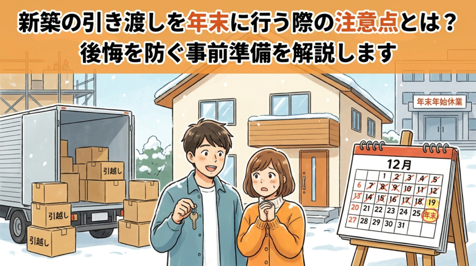 新築の引き渡しを年末に行う際の注意点とは？後悔を防ぐ事前準備を解説します
